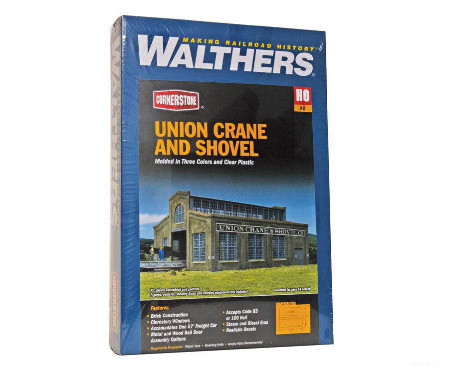 Walthers Cornerstone 4021 Union Crane And Shovel -- Kit - 9-3/8 X 7-1/8 5’ 23.8 17.8 12.7Cm