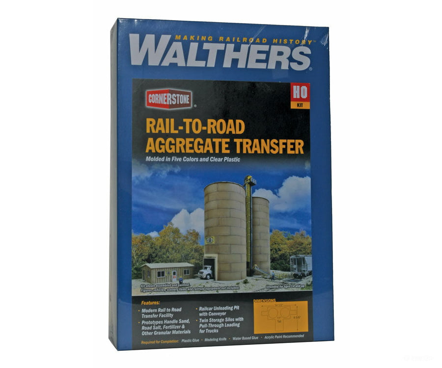 Walthers Cornerstone 4036 Rail-To-Road Aggregate Transfer -- Kit - 14-1/2 X 9-5/8 11’ 36.8 24.4