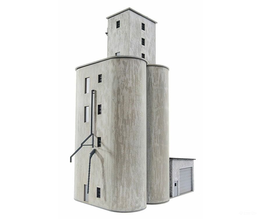 Walthers Cornerstone 4047 Prairie Co-Op Elevator -- Kit - 5-1/8 X 7-1/4 12’ 13 18.4 30.4Cm