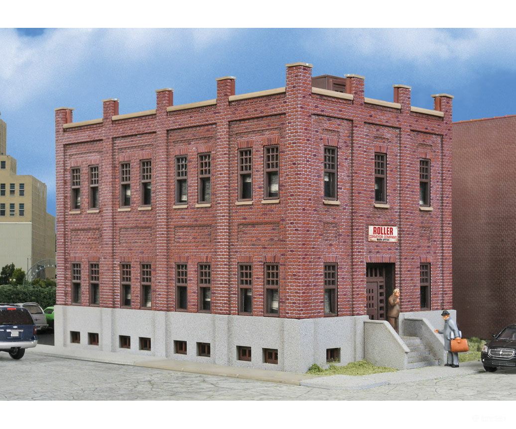 Walthers Cornerstone 4050 Brick Office Building -- Kit - 7-11/16 X 5-1/4 5’ 19.5 13.3 12.7Cm