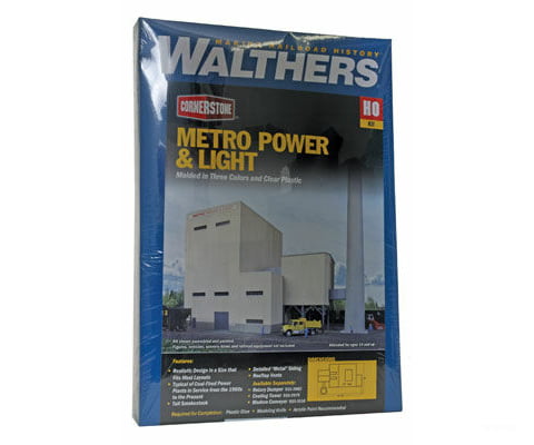Walthers Cornerstone 4052 Metro Power & Light -- Kit - Generating Plant 13-7/8 X 10 13’ 35.2 25.4