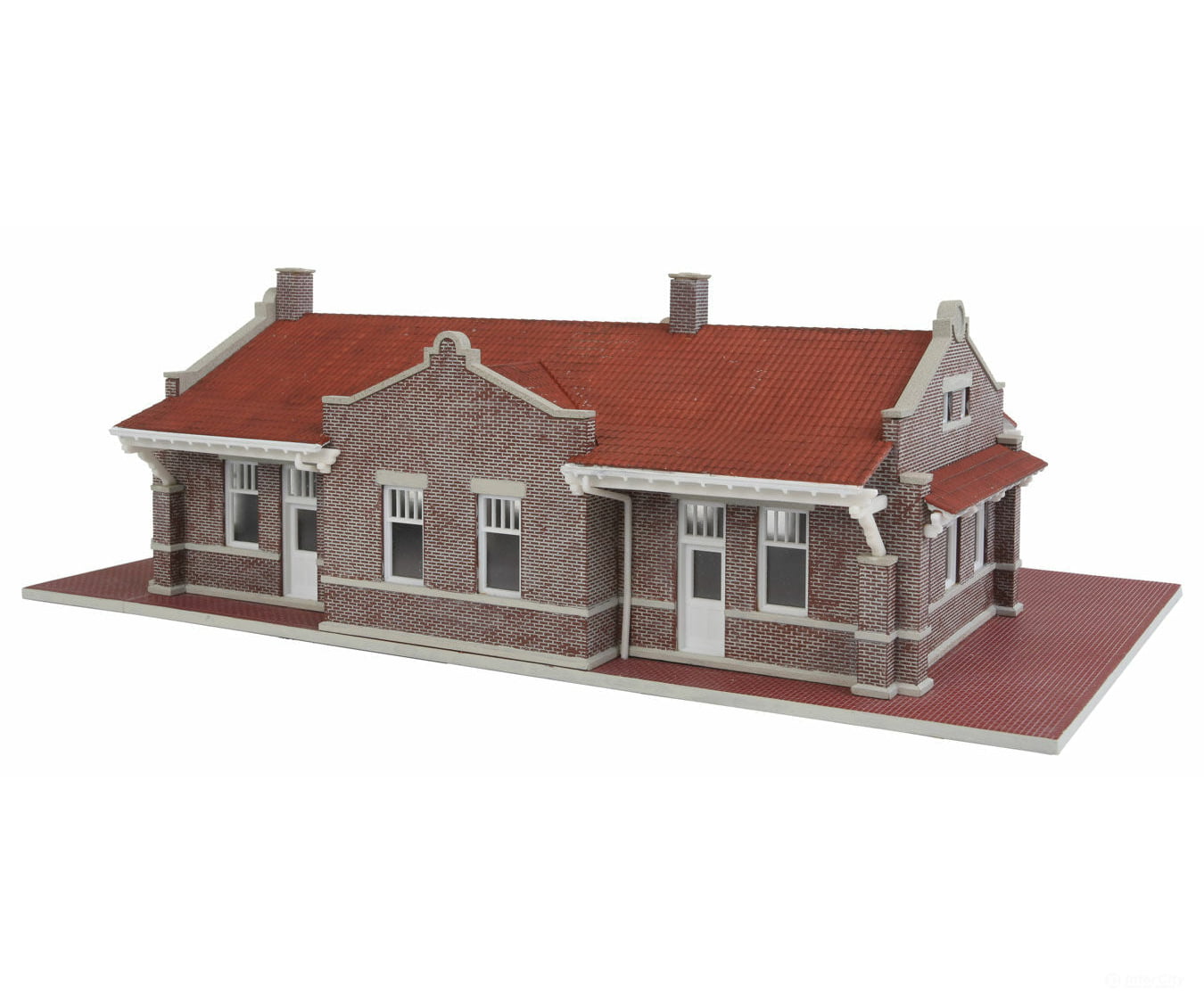 Walthers Cornerstone 4055 Brick Mission-Style Santa Fe Depot -- Kit - 11-5/16 X 6-7/16 3-3/4’