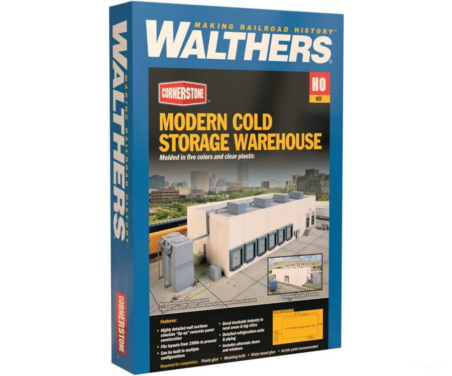Walthers Cornerstone 4069 Modern Cold Storage Warehouse -- Kit - Main Building: 20-1/2 X 9-1/8 5-1/4