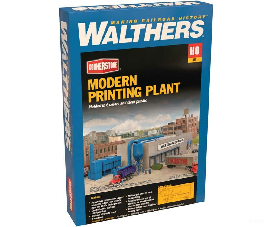 Walthers Cornerstone 4079 Modern Printing Plant - Industrial Park -- Kit 16-5/8 X 8-3/8 5-11/16 42.2