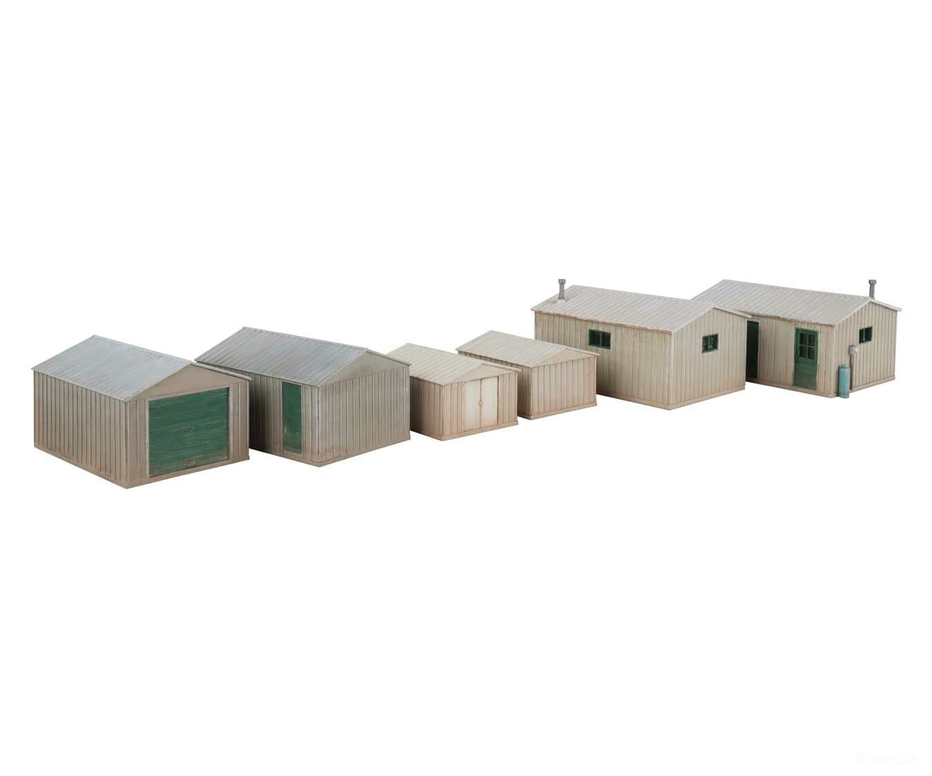 Walthers Cornerstone 4123 Metal Yard Shed -- Kit - Set Of 2 Each 3 Styles Structures