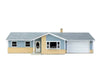 Walthers Cornerstone 4155 Ranch House With Attached 2-Car Garage -- Kit - 7-3/4 X 4-3/16 2-3/8’