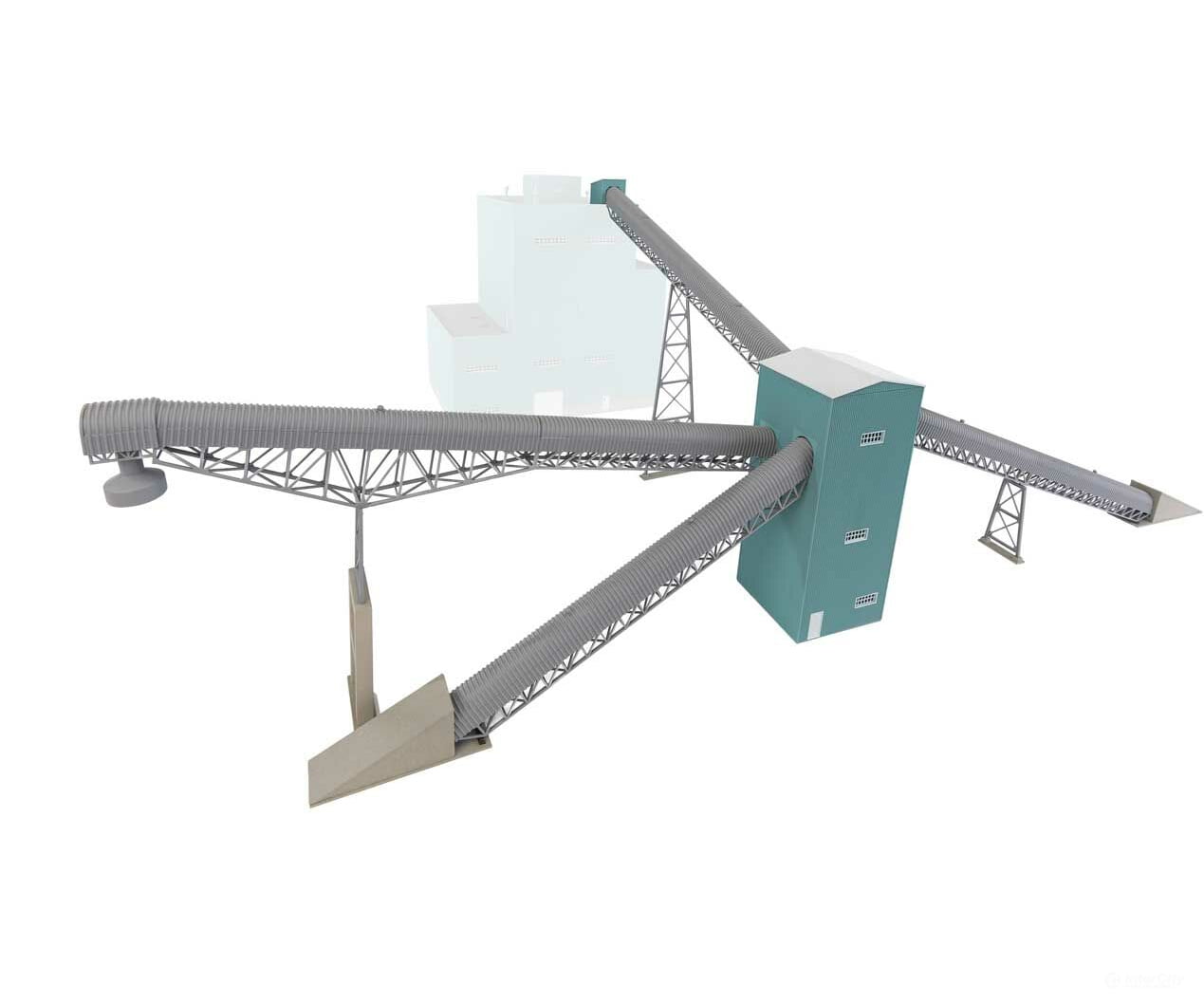 Walthers Cornerstone 4171 Conveyors With Transfer House -- Kit - 3-11/6 X 20-1/8 13-1/8’ 95.7