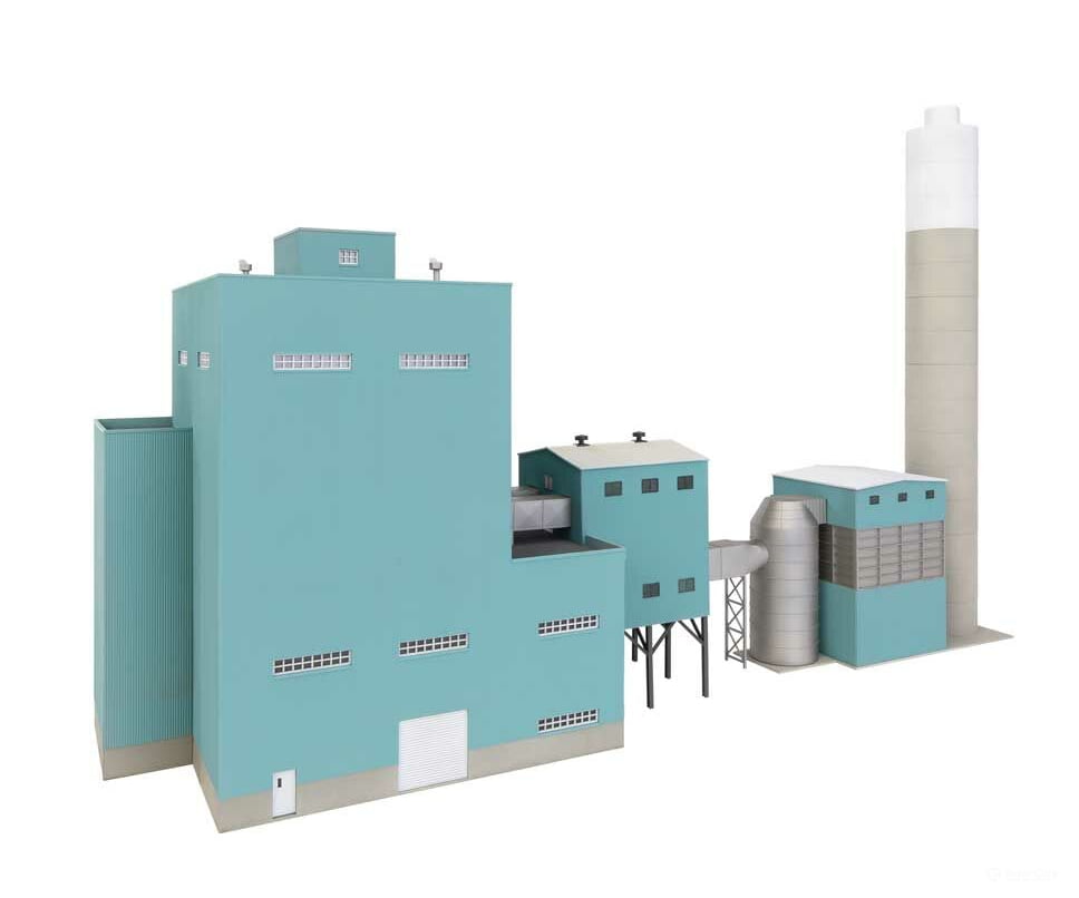 Walthers Cornerstone 4172 Lakefront Energy Power Plant With Dust Collector -- Kit - 28-1/2 X