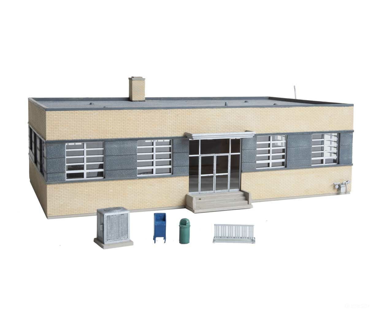 Walthers Cornerstone 4200 Brick Post Office -- Kit - 7-7/8 X 5-11/16 3-1/16’ 20 14.4 7.7Cm