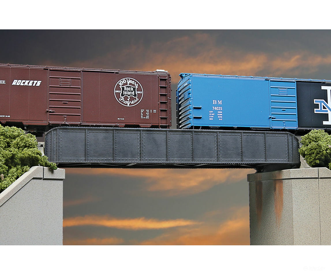 Walthers Cornerstone 4501 50’ Single-Track Railroad Through Girder Bridge -- Kit - 6-15/16 X