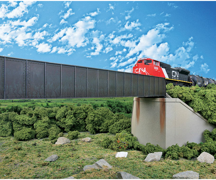 Walthers Cornerstone 4503 90’ Single-Track Railroad Through Girder Bridge -- Kit - 12-1/2 X 2-3/8