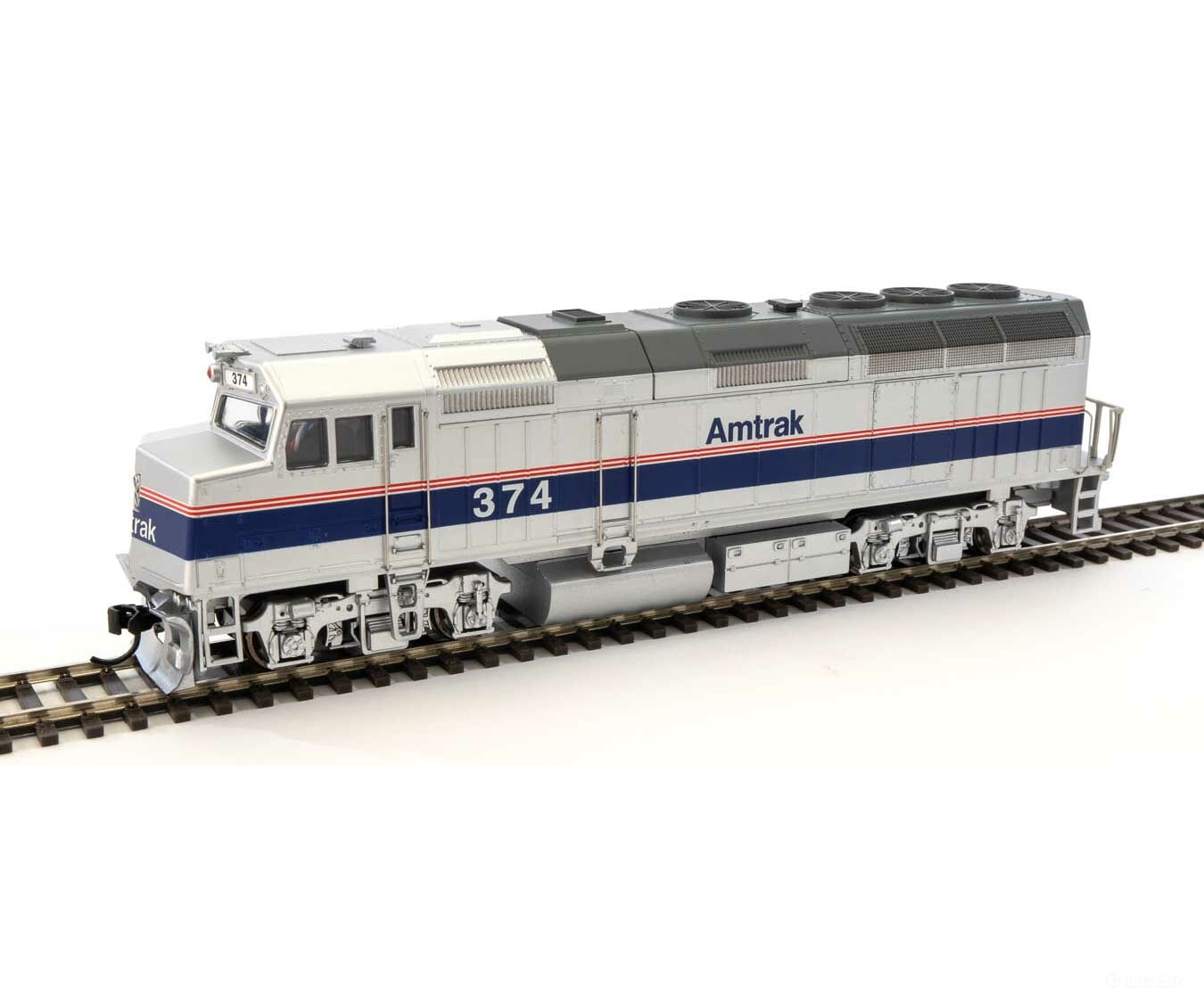 Walthers Mainline 19467 Emd F40Ph - Esu Sound And Dcc -- Amtrak(R) #374 (Phase Iv; Silver Wide Blue