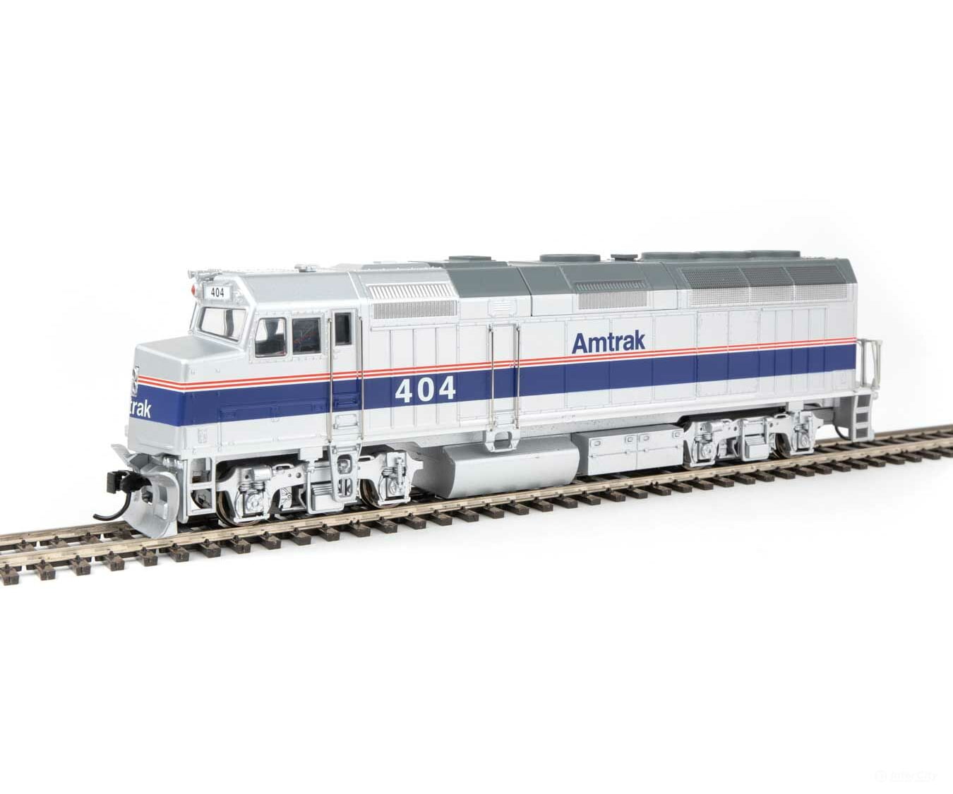 Walthers Mainline 9468 Emd F40Ph - Standard Dc -- Amtrak(R) #404 (Phase Iv; Silver Wide Blue Thin