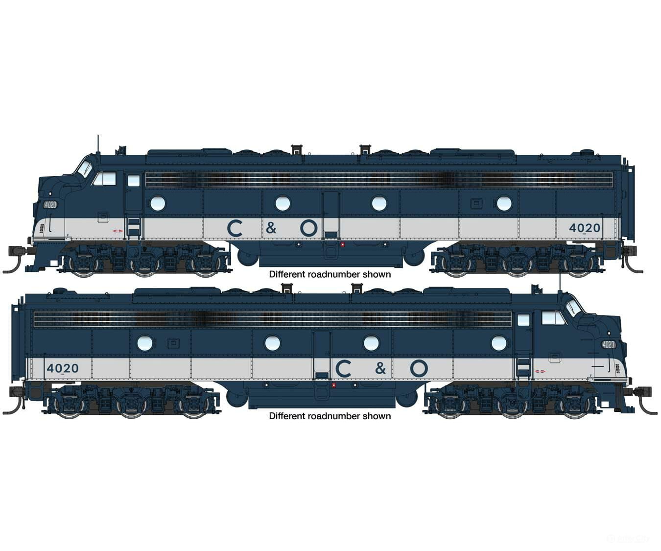 Walthers Proto 49911 Emd E8 A-A - Standard Dc -- Chesapeake & Ohio #4014 4026 Locomotives