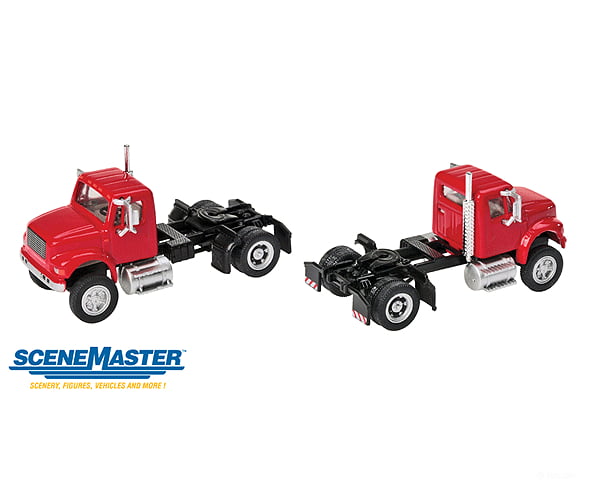 Walthers Scenemaster 11191 International(R) 4900 Single-Axle Semi Tractor Only - Assembled -- Red