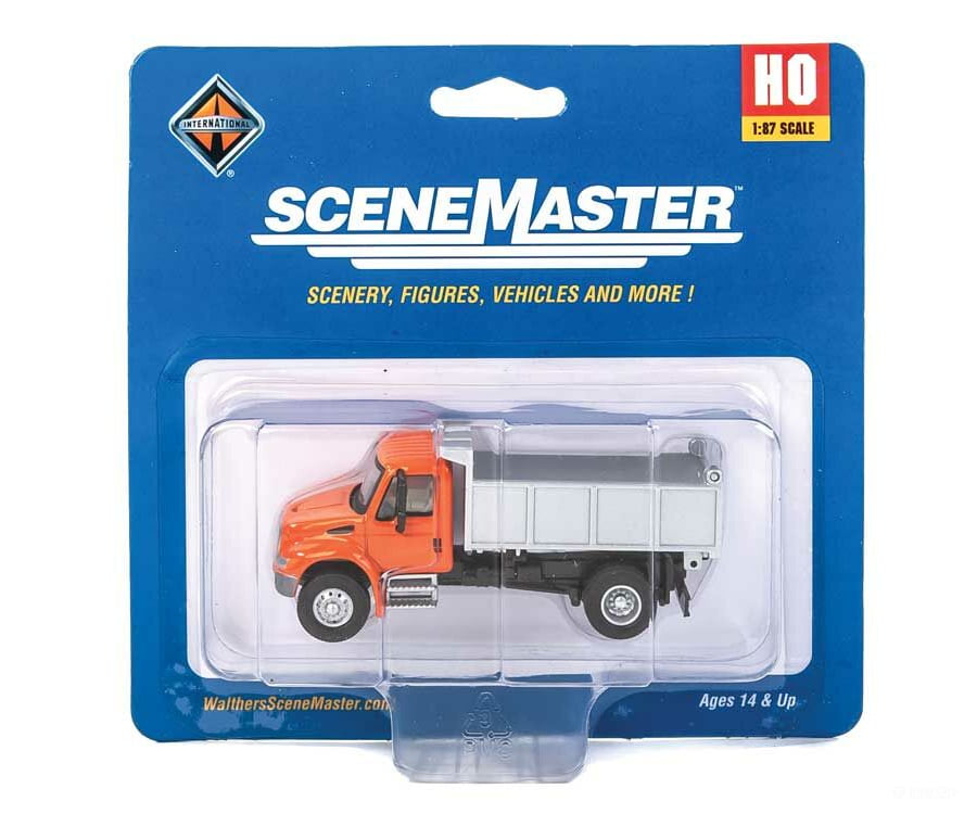 Walthers Scenemaster 11633 International(R) 4300 Single-Axle Dump Truck - Assembled -- Orange Cab