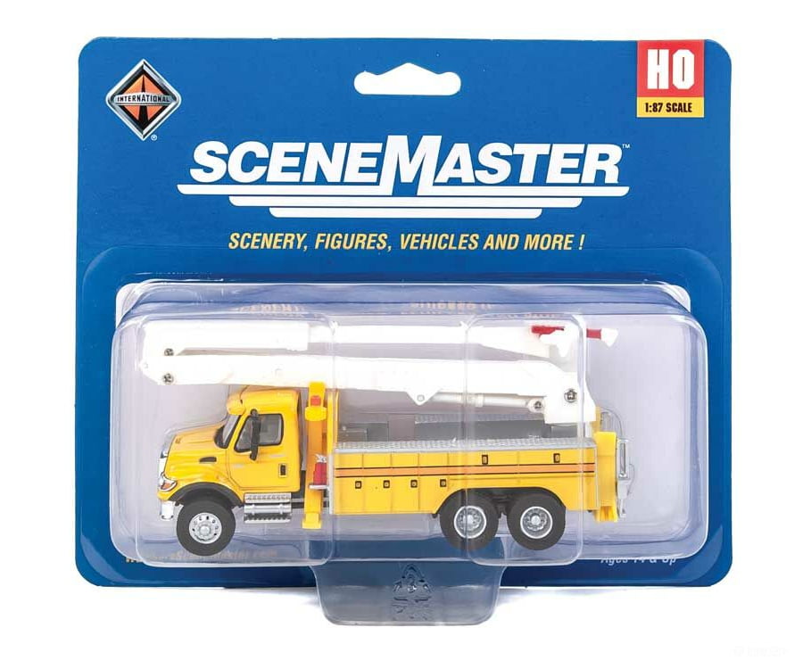 Walthers Scenemaster 11752 International(R) 7600 Utility Truck W/Bucket Lift - Assembled -- Yellow