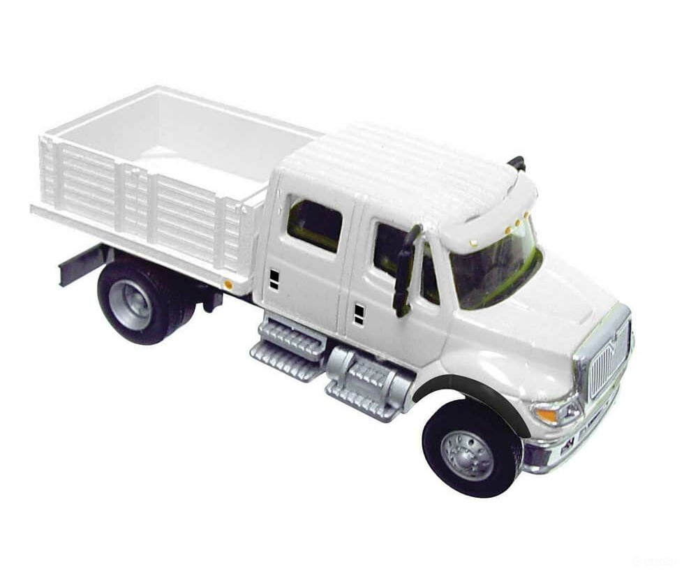 Walthers Scenemaster 11880 International(R) 7600 2-Axle Crew Cab Truck With Solid Stake Bed -