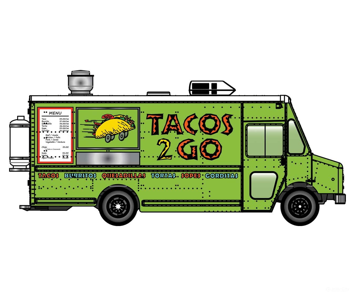 Walthers Scenemaster 12109 Morgan Olson(R) Route Star Van -- Tacos 2 Go Food Truck Cars & Trucks