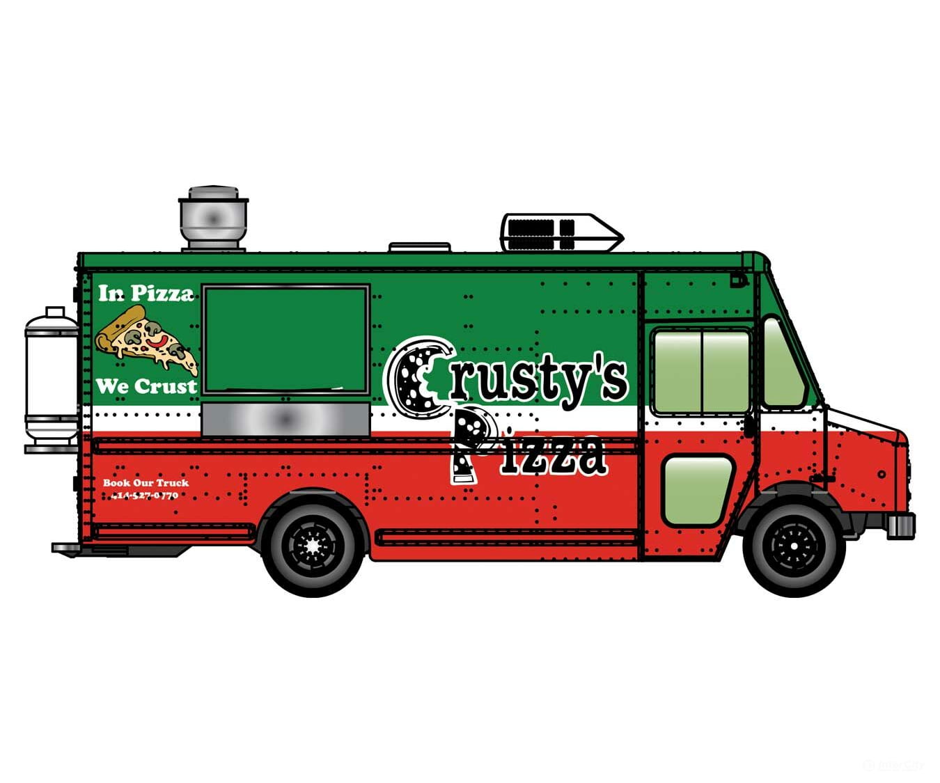 Walthers Scenemaster 12110 Morgan Olson(R) Route Star Van -- Crustys Pizza Food Truck Cars & Trucks