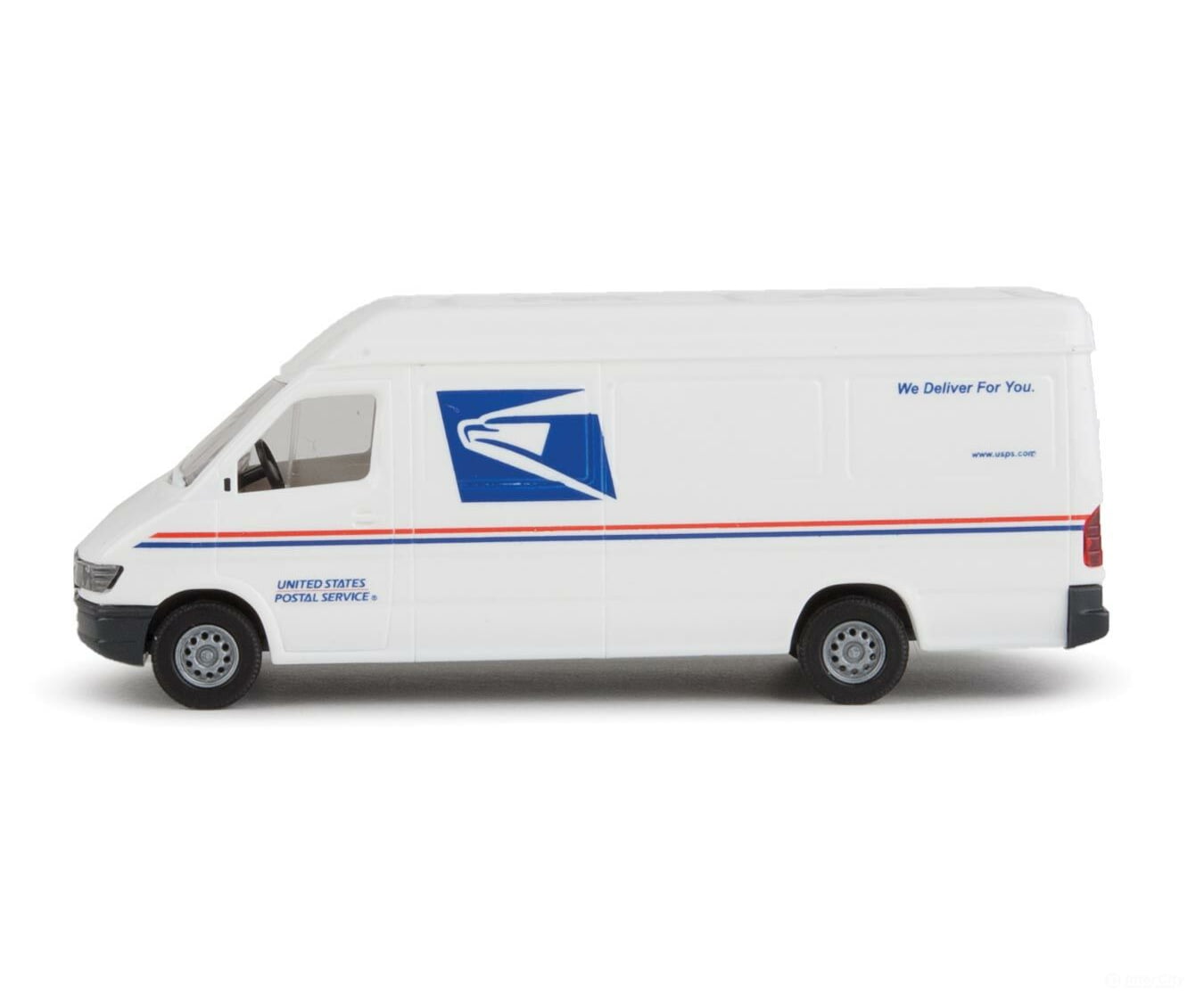Walthers Scenemaster 12208 Delivery Van - Assembled -- United States Postal Service (White Blue Red;