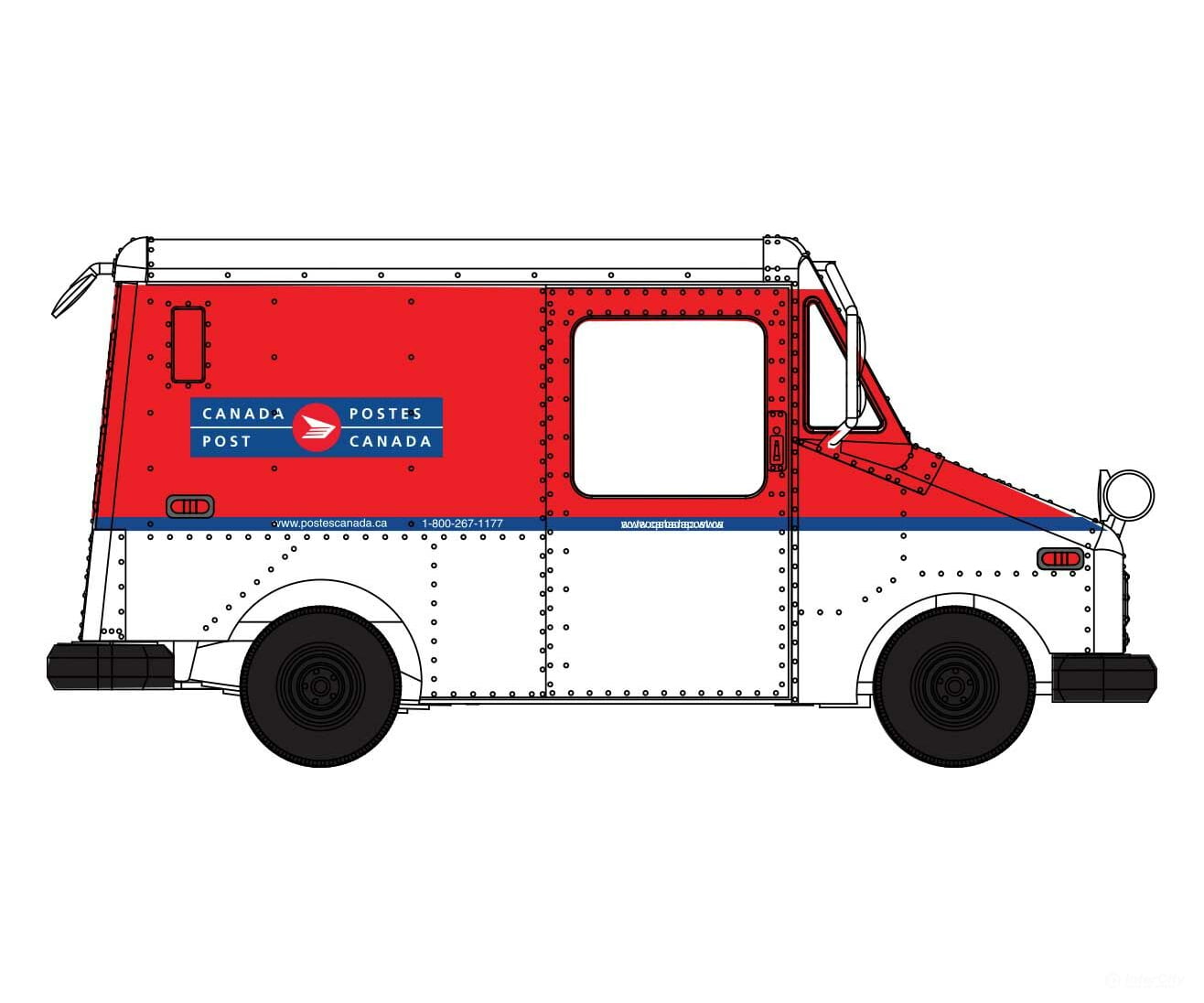 Walthers Scenemaster 12254 Long Life Vehicle (Llv) Mail Truck -- Canada Post (1987-1998 Scheme) Cars