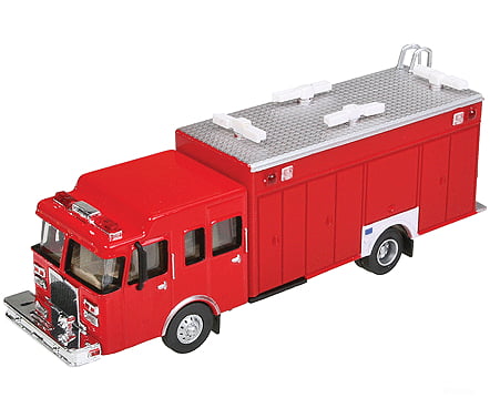 Walthers Scenemaster 13802 Hazardous Materials Fire Truck - Assembled -- Red Cars & Trucks