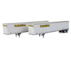 Walthers Scenemaster 2462 53’ Stoughton Trailer 2-Pack - Assembled -- J.b. Hunt (White Yellow