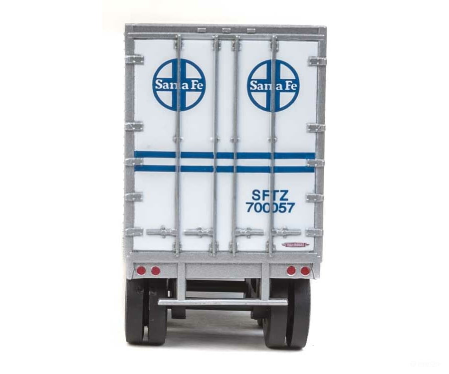 Walthers Scenemaster 2501 40’ Trailmobile Trailer 2-Pack - Assembled -- Santa Fe (White Blue)