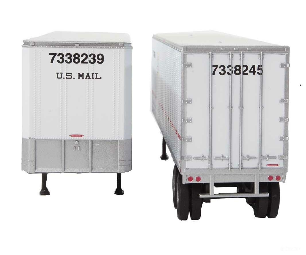 Walthers Scenemaster 2517 40’ Trailmobile Trailer 2-Pack - Assembled -- Us Postal Service (White