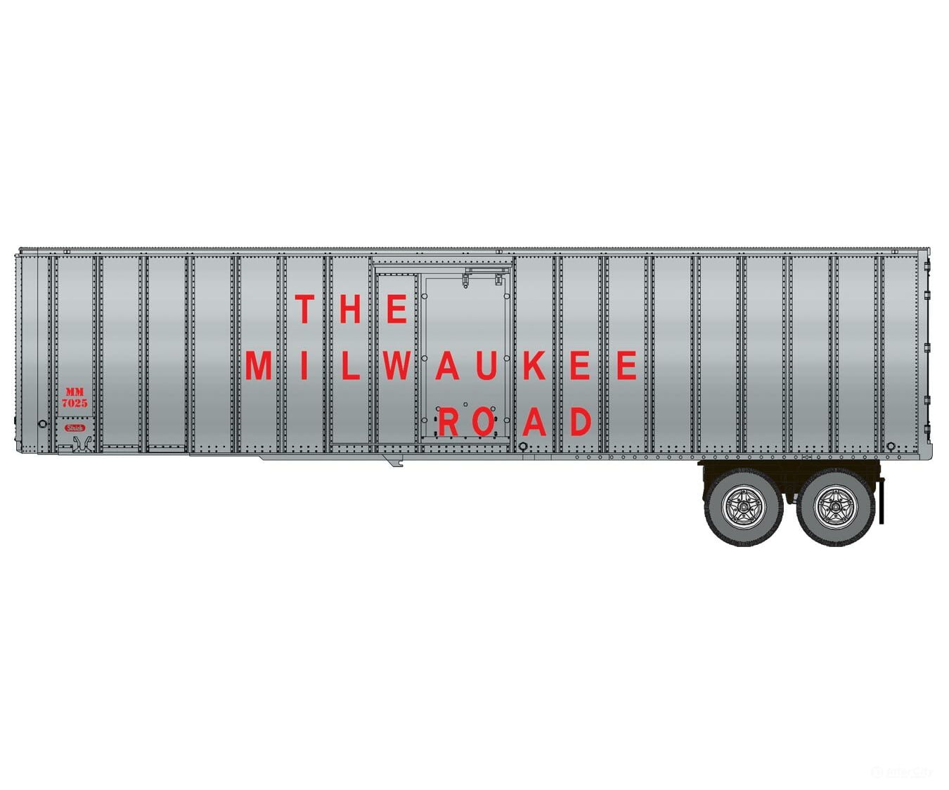 Walthers Scenemaster 2604 Flexi-Van 40’ Trailer 2-Pack - Assembled -- Milwaukee Road #2 (Large