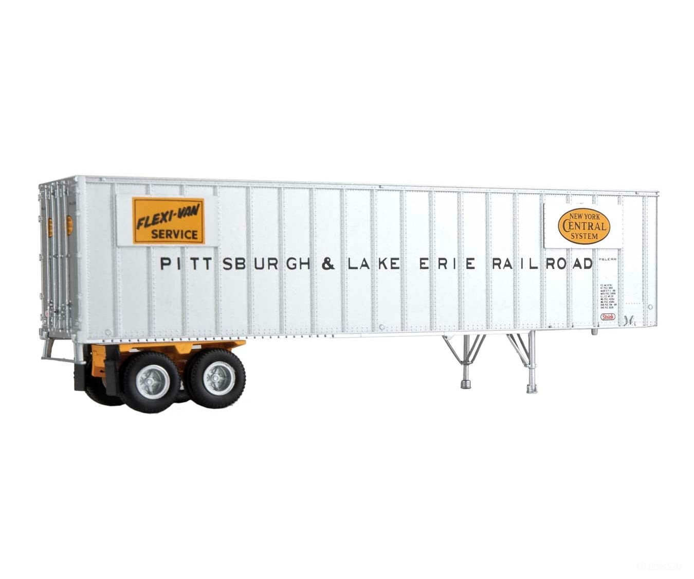 Walthers Scenemaster 2606 Flexi-Van 40’ Trailer 2-Pack - Assembled -- New York Central #1 (Yellow