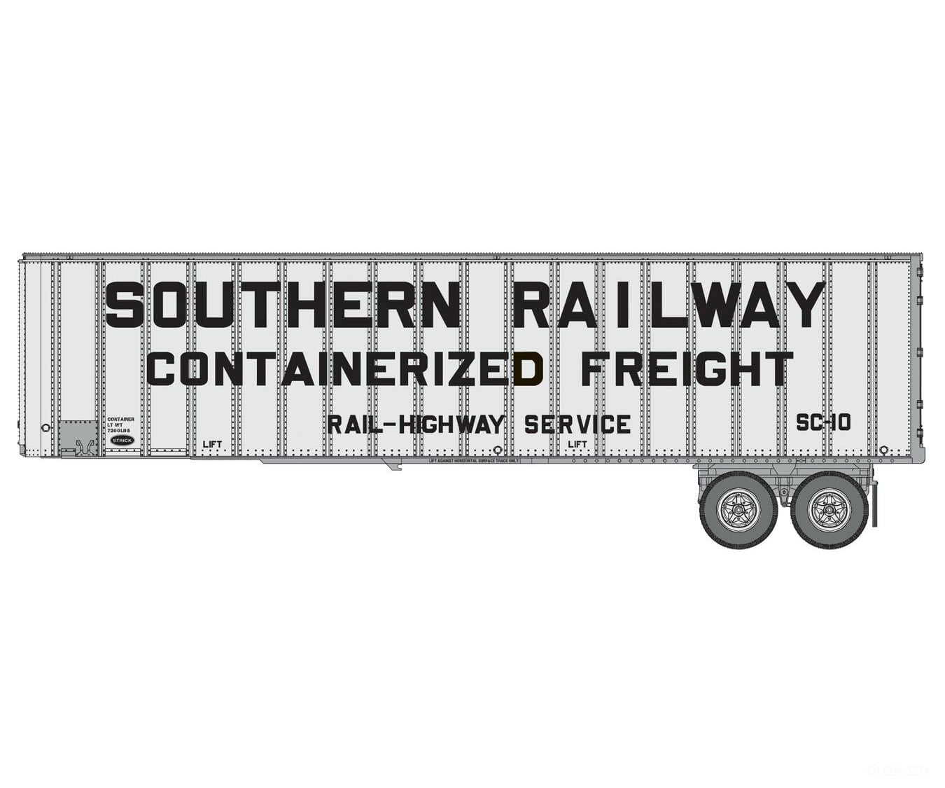 Walthers Scenemaster 2614 Flexi-Van 40’ Trailer 2-Pack - Assembled -- Southern Railway