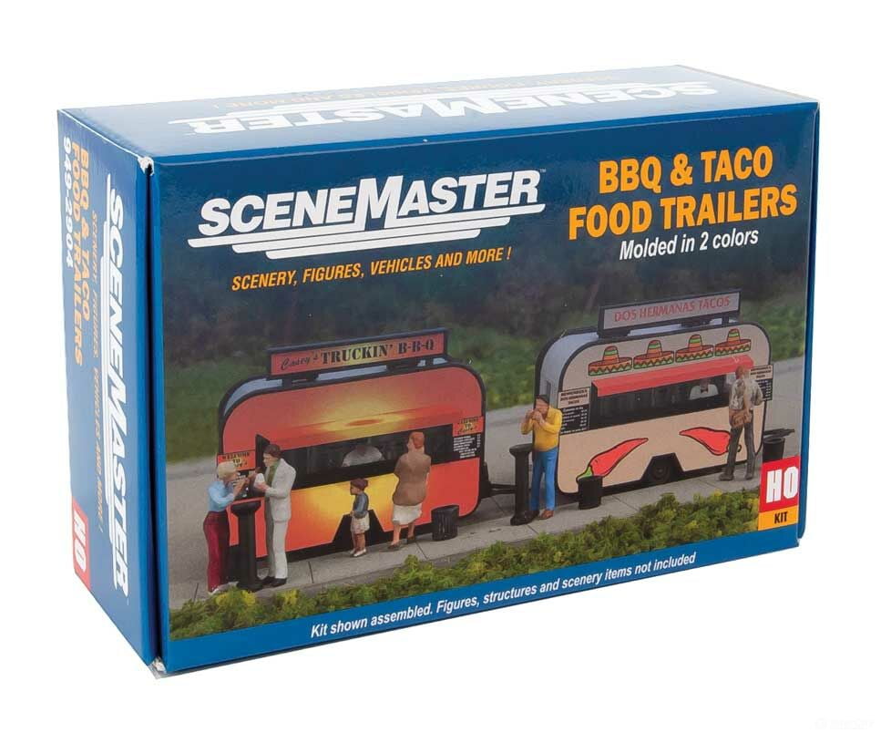 Walthers Scenemaster 2904 Bbq And Taco Food Trailers -- Kit Scenery Details