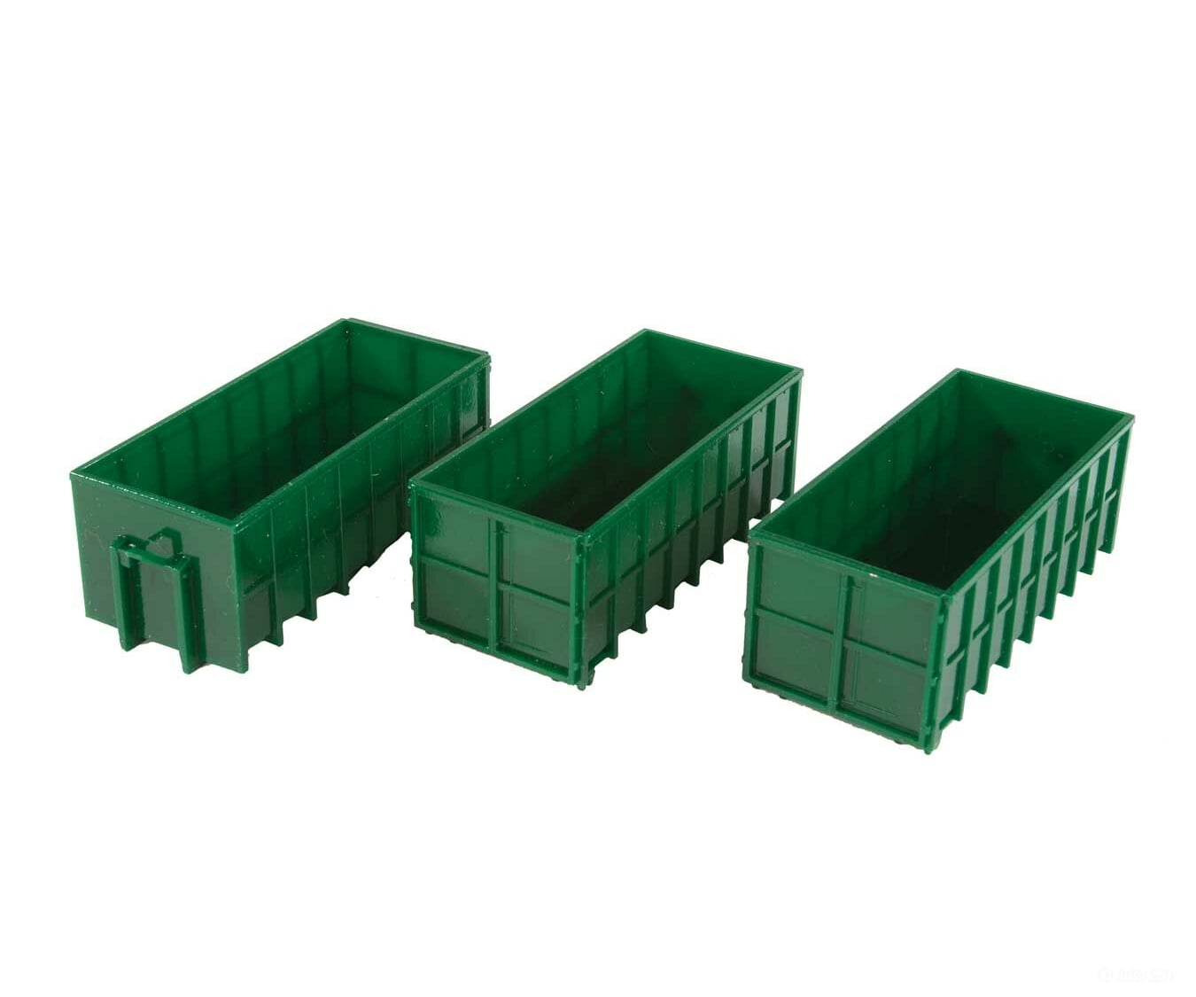Walthers Scenemaster 4100 Large Dumpsters - Assembled -- Green Pkg(3) Scenery Details