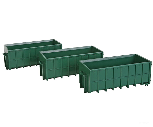 Walthers Scenemaster 4100 Large Dumpsters - Assembled -- Green Pkg(3) Scenery Details