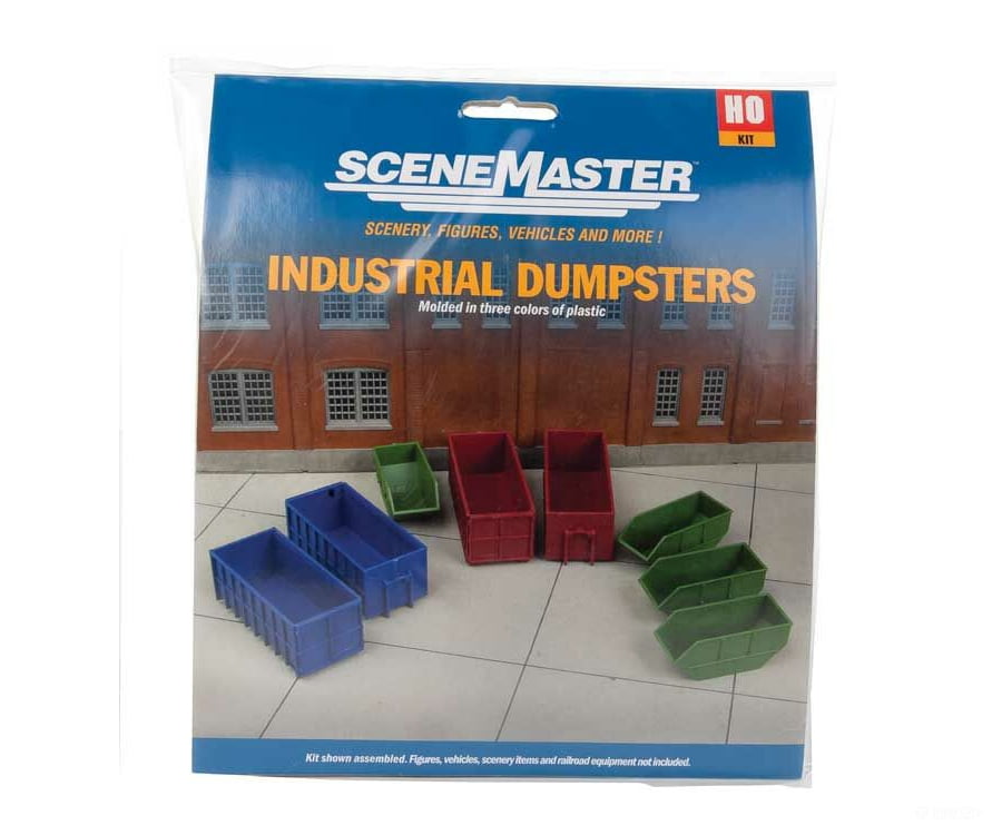 Walthers Scenemaster 4106 Industrial Dumpsters -- Kit - 2 Large Roll-Off Medium 4 Scrap Metal
