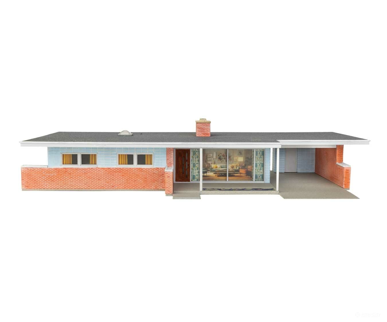 Walthers Scenemaster 4156 Mid-Century Modern Home -- Kit - 9-7/16 X 5-5/32 1-15/16’ 23.9 13 4.9Cm
