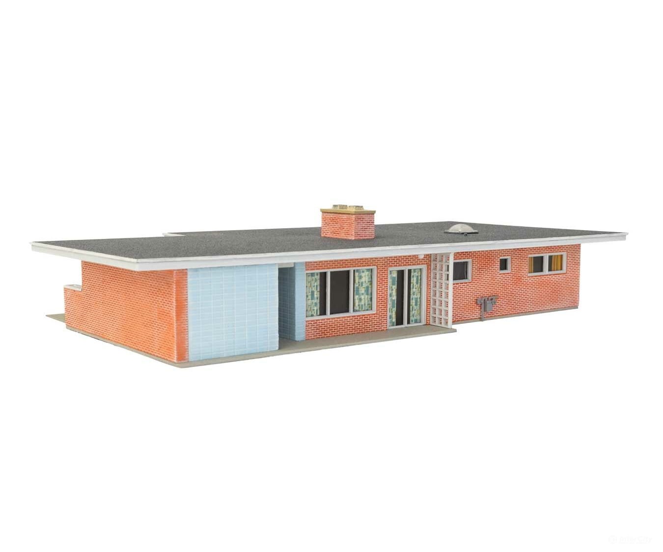 Walthers Scenemaster 4156 Mid-Century Modern Home -- Kit - 9-7/16 X 5-5/32 1-15/16’ 23.9 13 4.9Cm