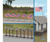 Walthers Scenemaster 4166 Flags (11) And Mailboxes (8) -- American (50 Stars 1959-Present) Scenery