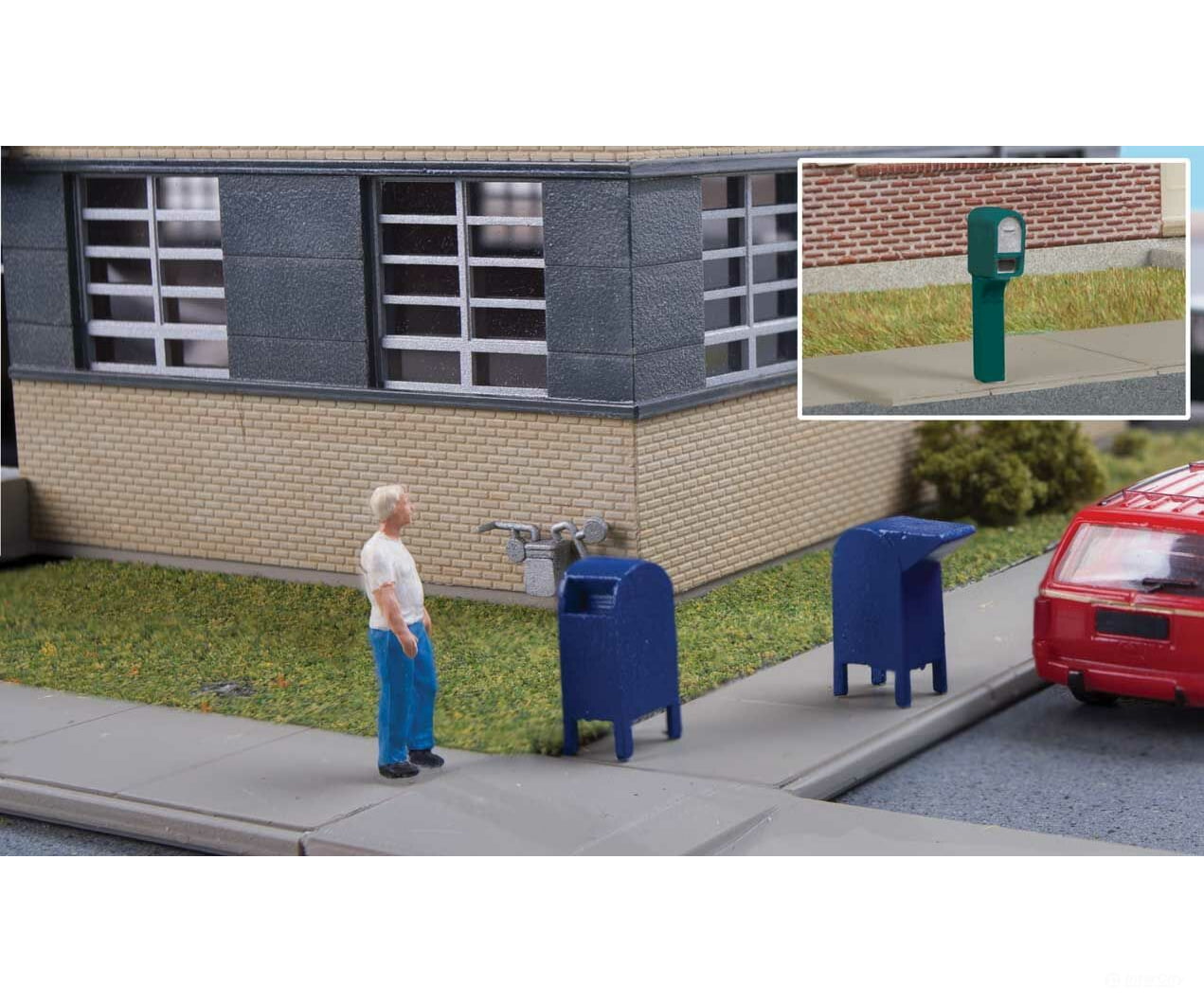 Walthers Scenemaster 4184 Roadside Mail Boxes And City Mailboxes -- Kit Scenery Details