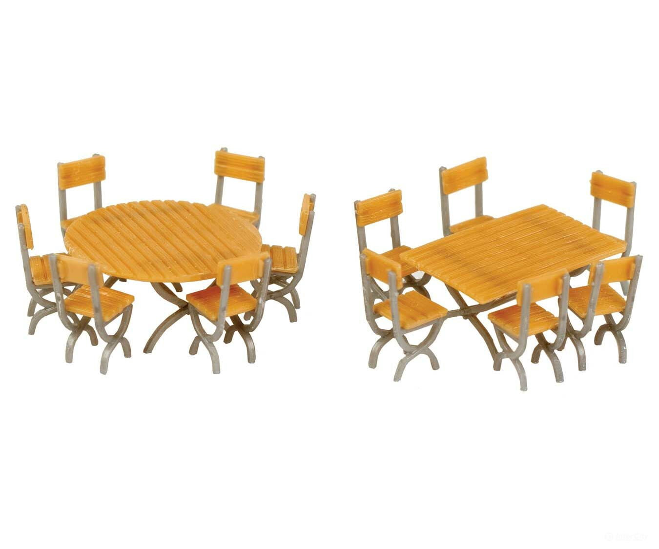 Walthers Scenemaster 4191 Tables And Chairs - Kit -- One Each Square Round 12 Scenery Details