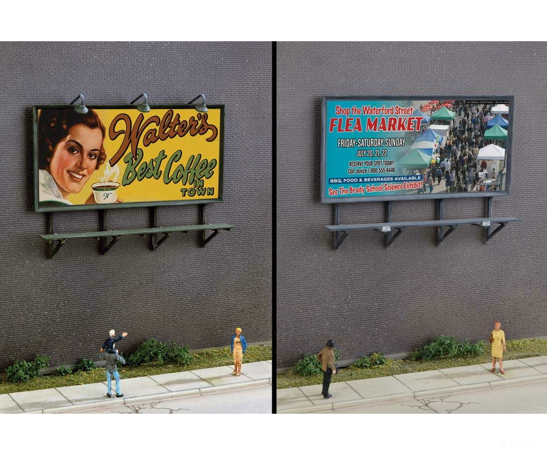 Walthers Scenemaster 4253 Wall-Mounted Billboard Pkg(3) -- Kit Scenery Details