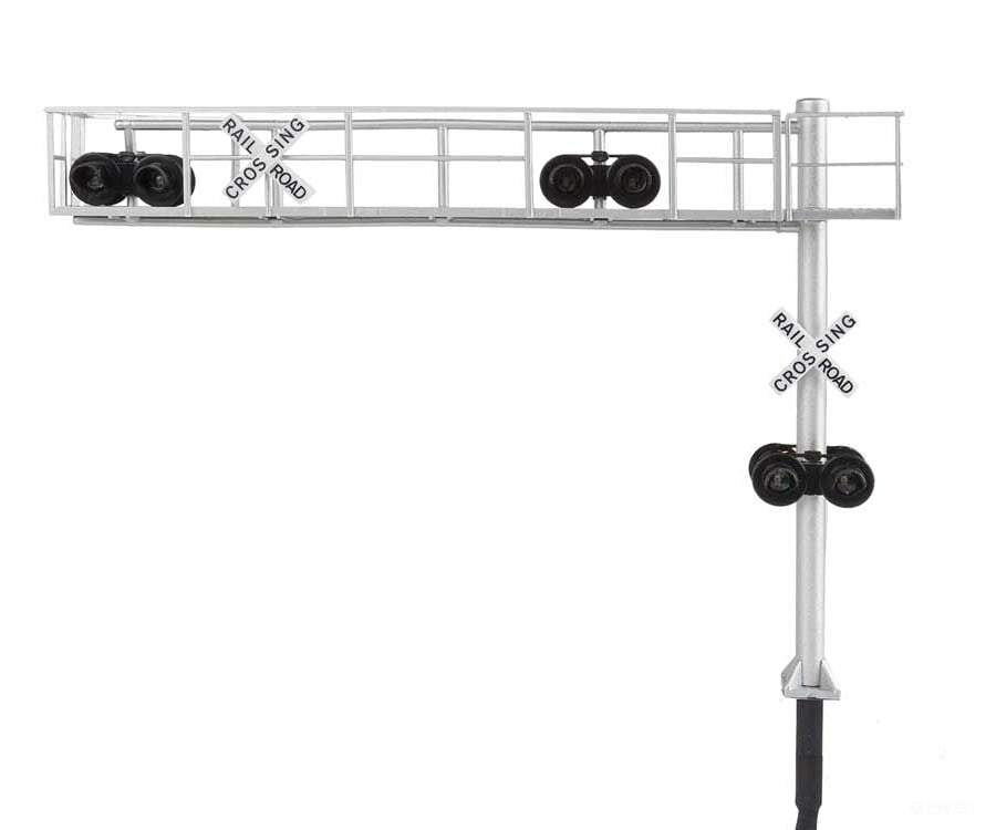 Walthers Scenemaster 4330 Modern Cantilever Grade Crossing Signal -- Two-Lane Signals & Catenary