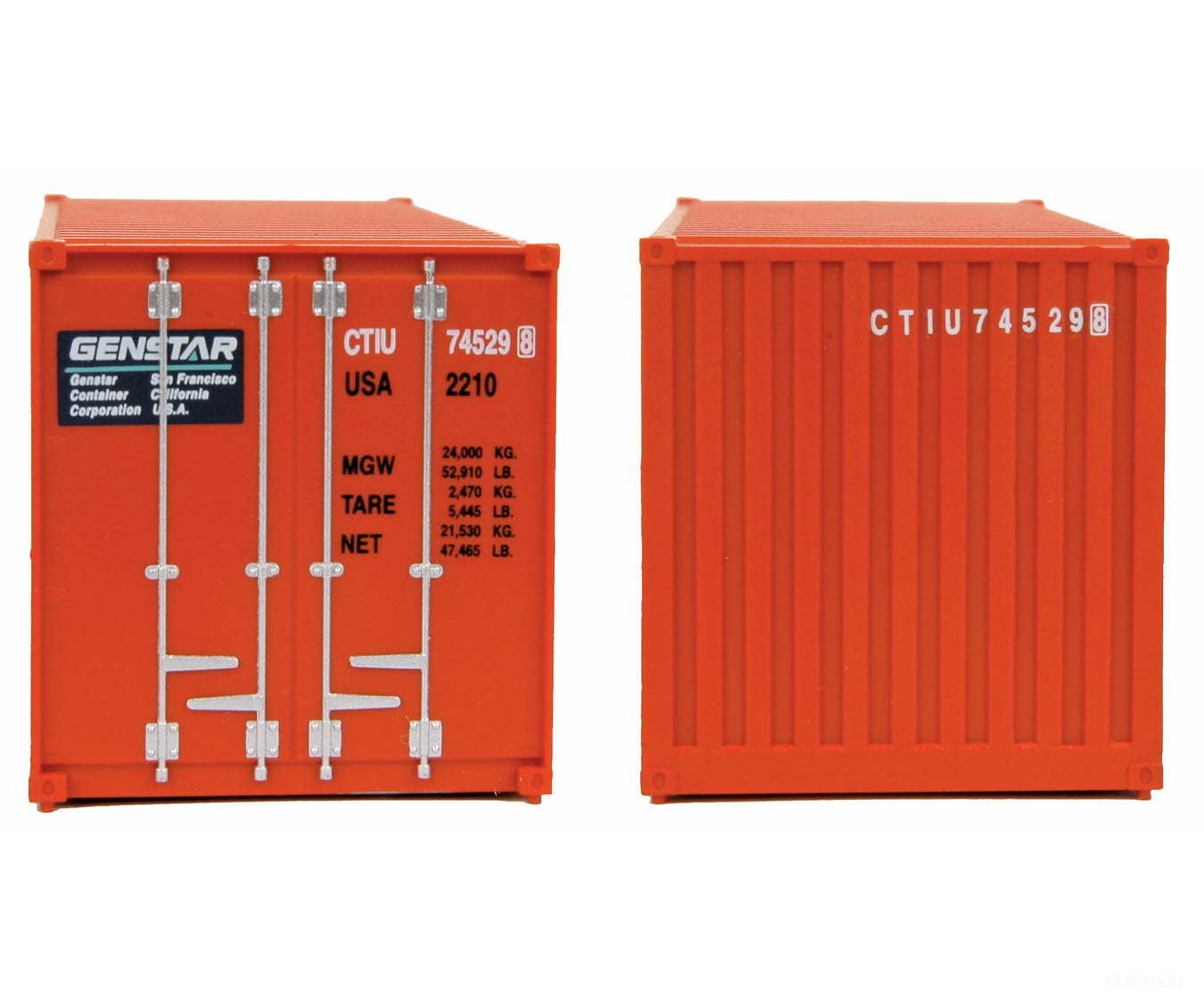 Walthers Scenemaster 8003 20’ Corrugated Container With Flat Panel - Assembled -- Genstar (Orange