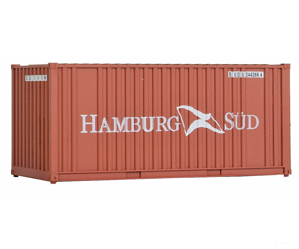 Walthers Scenemaster 8006 20’ Corrugated Container With Flat Panel - Assembled -- Hamburg Sud