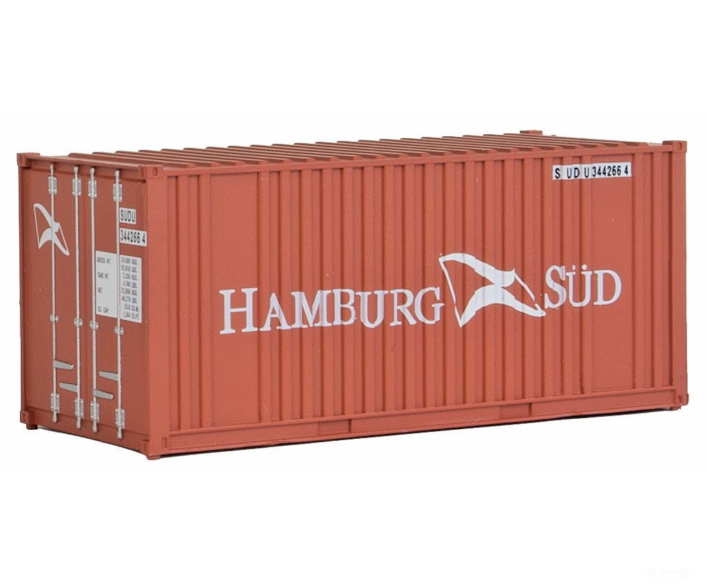 Walthers Scenemaster 8006 20’ Corrugated Container With Flat Panel - Assembled -- Hamburg Sud