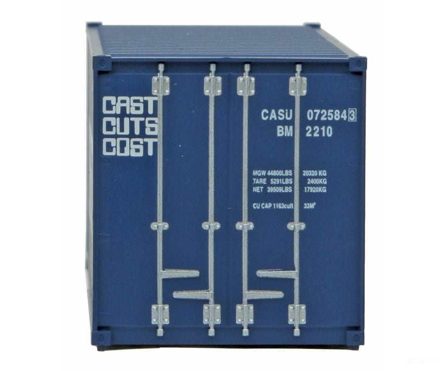 Walthers Scenemaster 8009 20’ Corrugated Container With Flat Panel - Assembled -- Cast (Blue