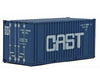 Walthers Scenemaster 8009 20’ Corrugated Container With Flat Panel - Assembled -- Cast (Blue
