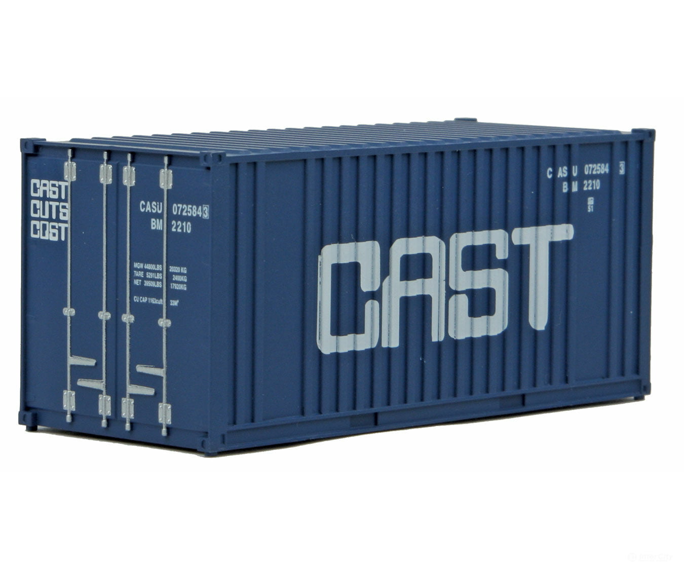 Walthers Scenemaster 8009 20’ Corrugated Container With Flat Panel - Assembled -- Cast (Blue
